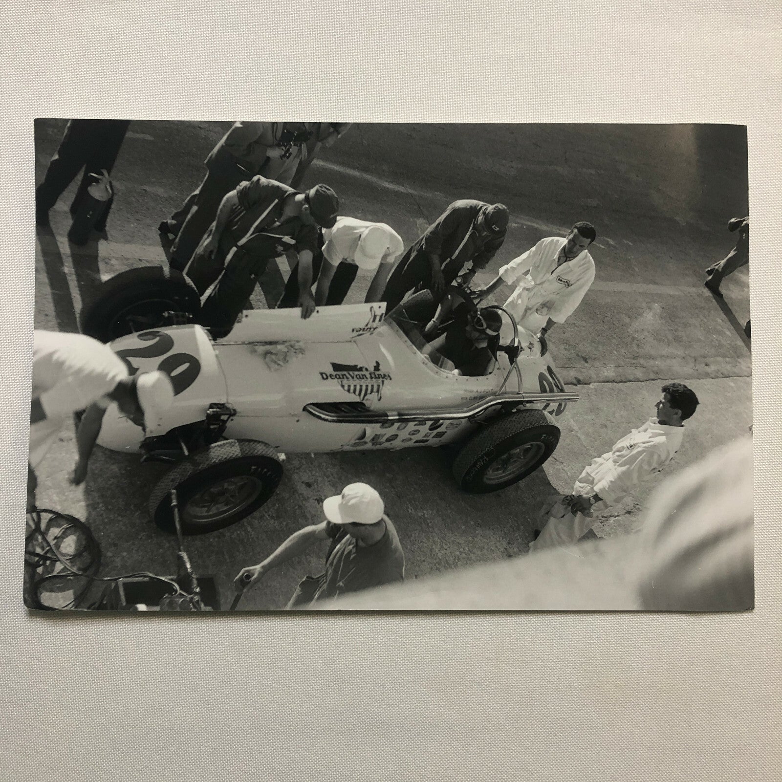 Vintage Racing Photo Photograph AJ Foyt Dean Van Lines Special Car JM Fangio 