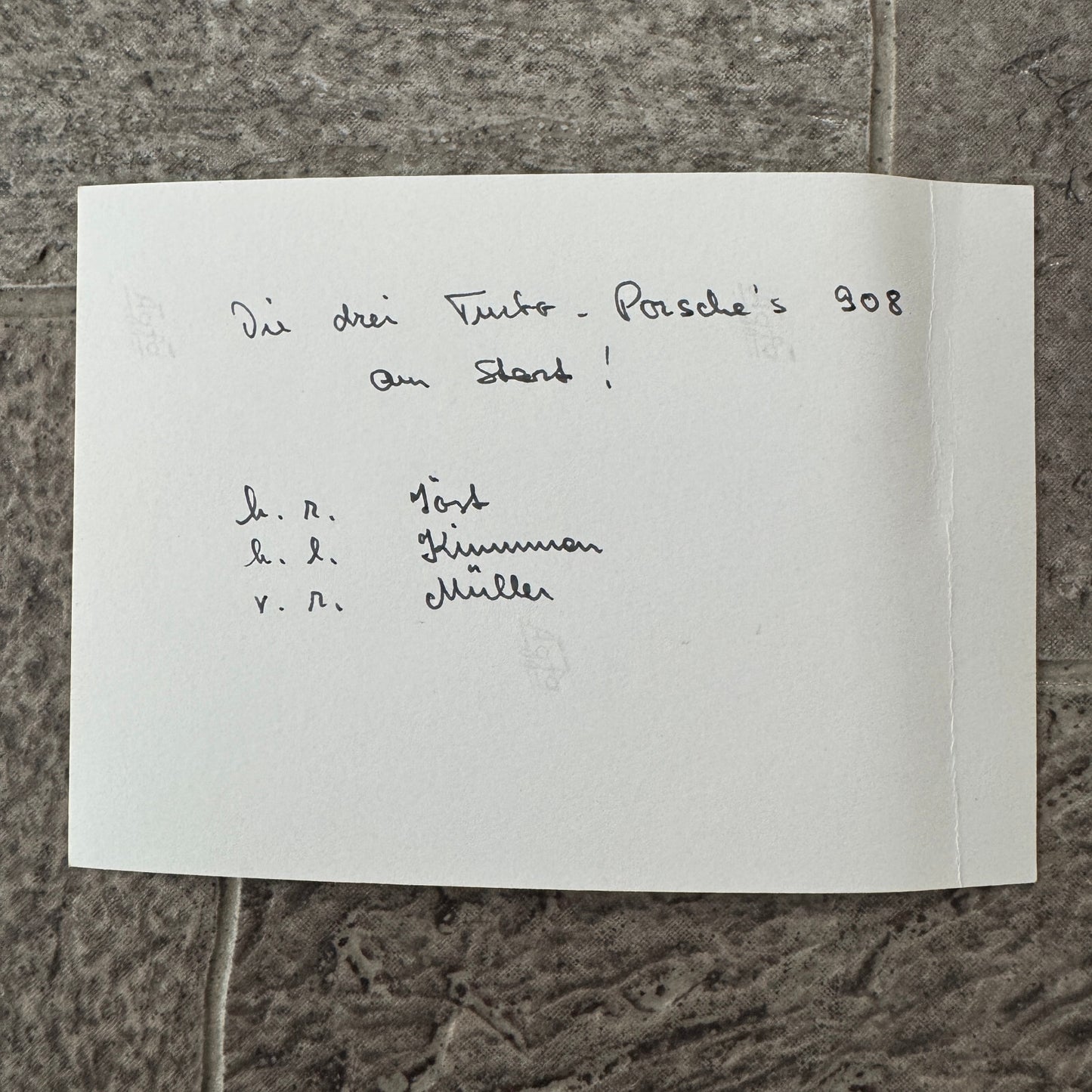 Vintage Racing Photo Photograph 1975 1000 KM de Mugello Race Porsche 908 Car