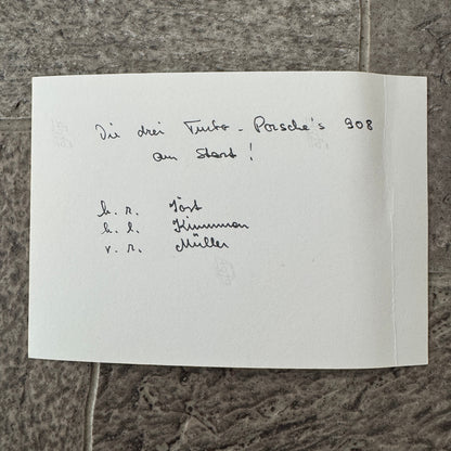 Vintage Racing Photo Photograph 1975 1000 KM de Mugello Race Porsche 908 Car