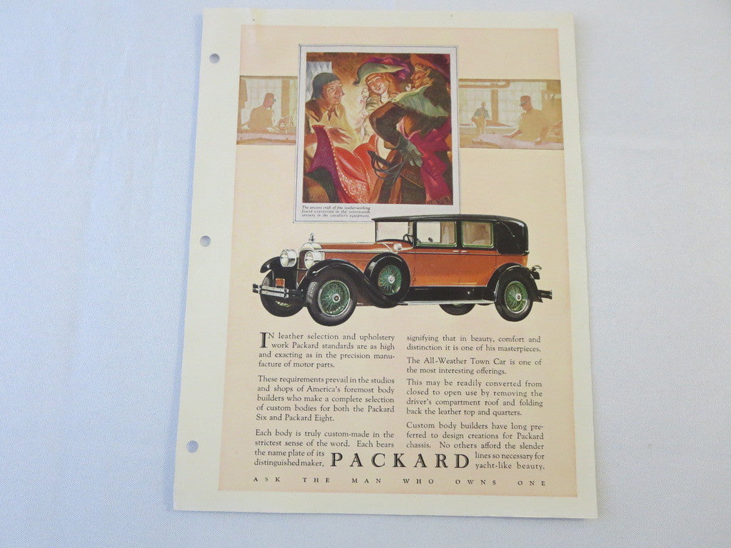 1927 1928 ? Packard Original Dealer Only Ad Proof All Weather Town Car Sedan