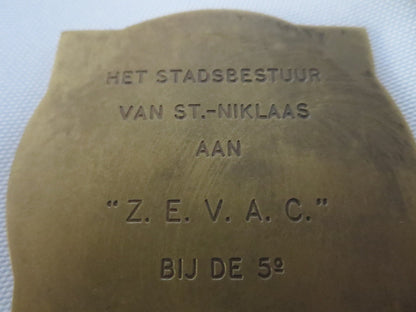 Vintage 1958 Dutch Car Club Rally Badge Emblem Vier Vlaanderenrit Four Flanders