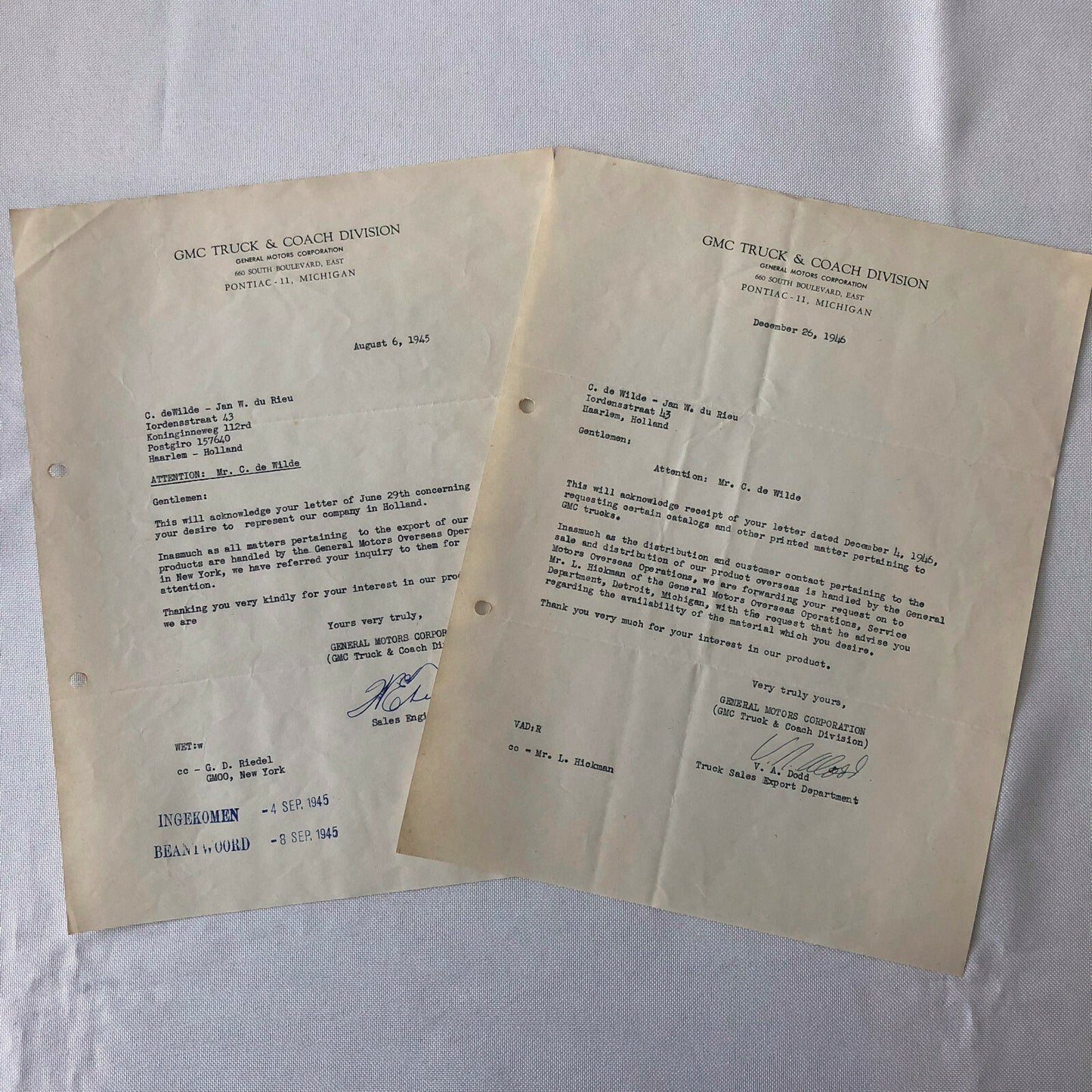 1945 - 1946 GMC Truck and Coach Letter Letterhead Document 