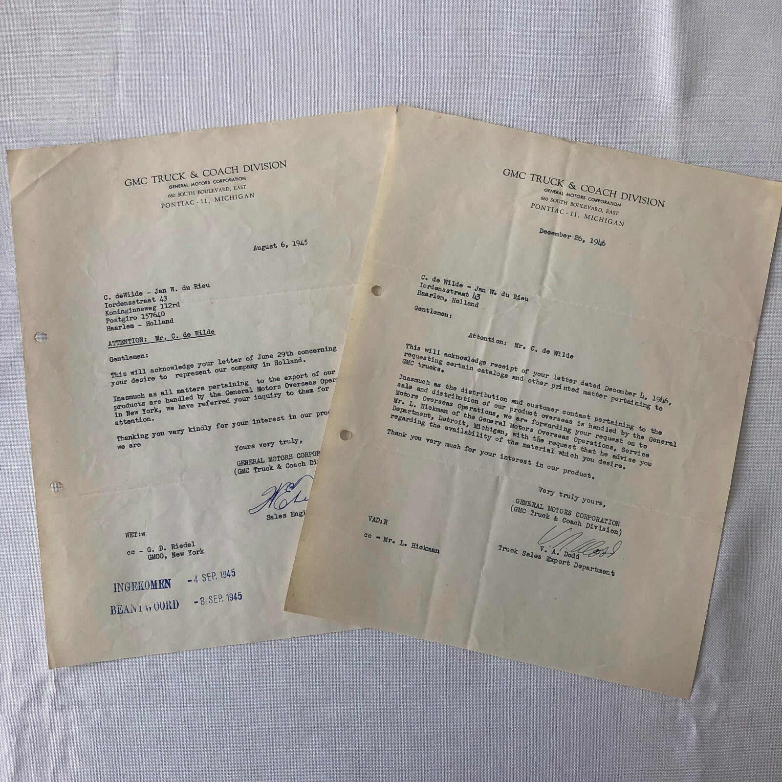 1945 - 1946 GMC Truck and Coach Letter Letterhead Document 