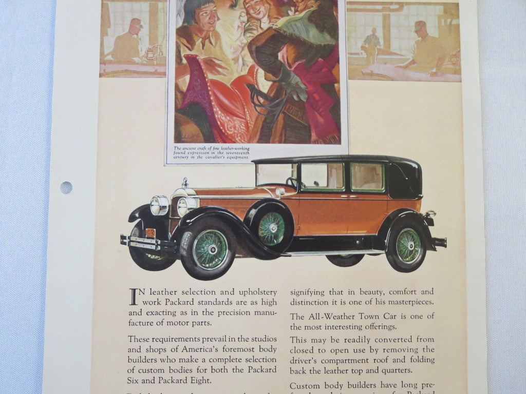 1927 1928 ? Packard Original Dealer Only Ad Proof All Weather Town Car Sedan