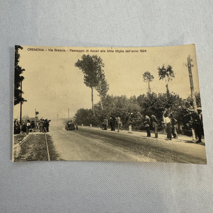 Vintage Racing Car Postcard Post Card Italian 1924 Mille Miglia Alberto Ascari
