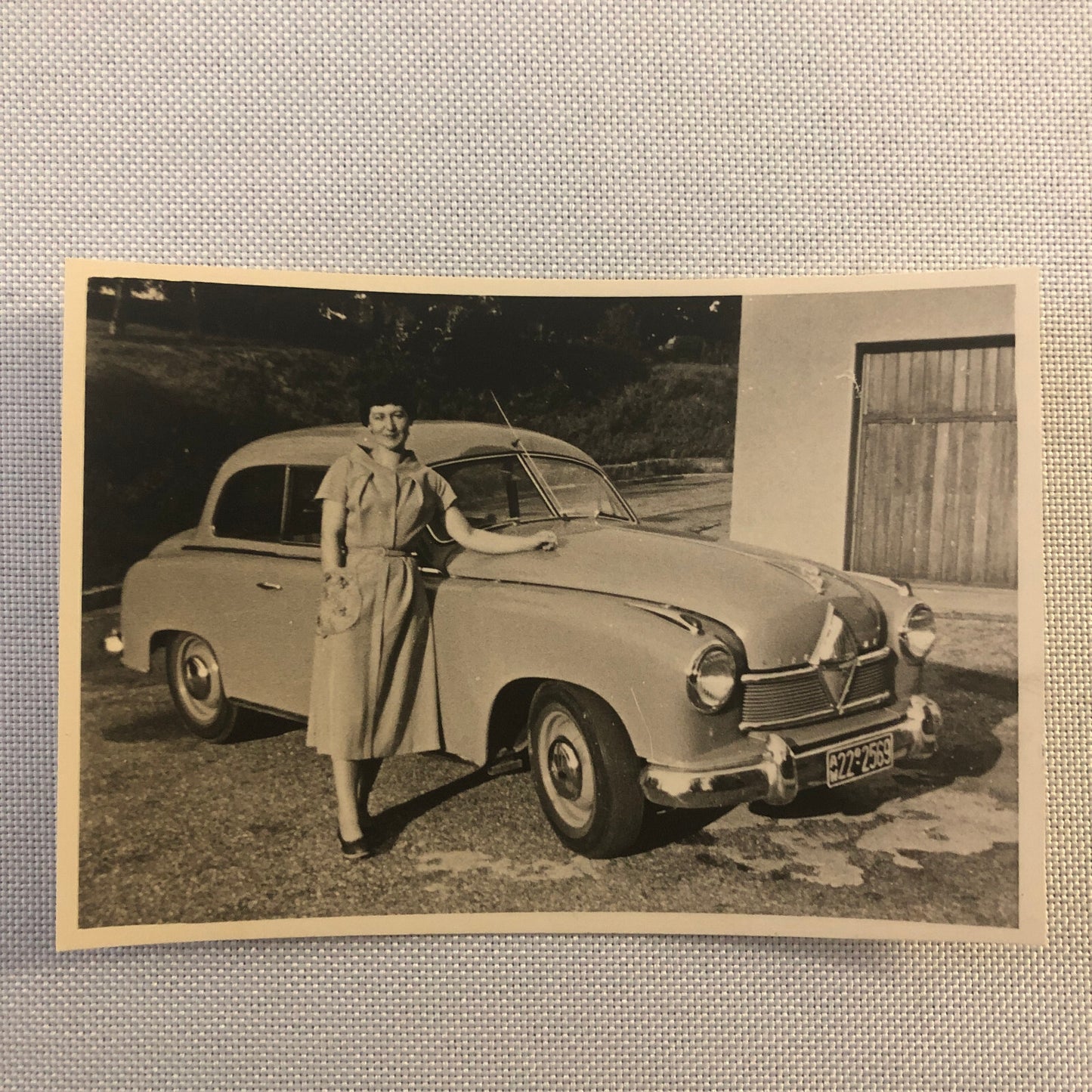 Vintage Photo Photograph Lot of 2 Man Woman Borgward Car ? Germany 1954 AL22SM1