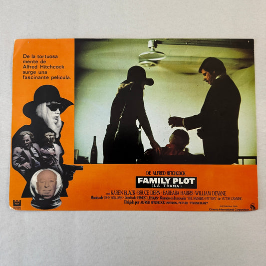 Vintage Movie Lobby Card Alfred Hitchcock Family Plot La Trama Spanish