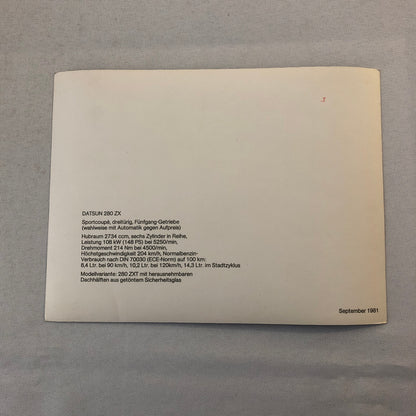 1981 1982 Datsun 280ZX 280 ZX Car Factory Press Photo Photograph GERMAN Text