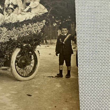 Vintage Postcard Real Photo Postcard RPPC Post Card Early Automobile Parade Car