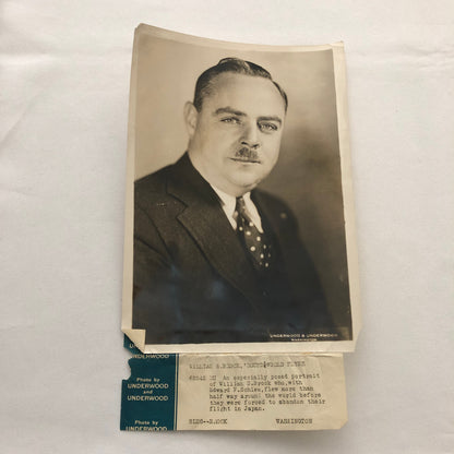 Press Photo Photograph Aviator Pilot William S Brock Underwood & Underwood