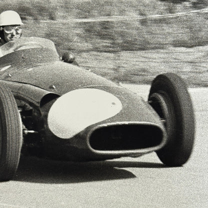Juan Manuel Fangio in Maserati Racing Car Vintage Press Photo Photograph Print