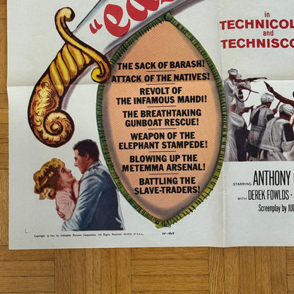 Vintage Movie Poster East of Sudan Film 1964 Anthony Quayle Silvia Syms