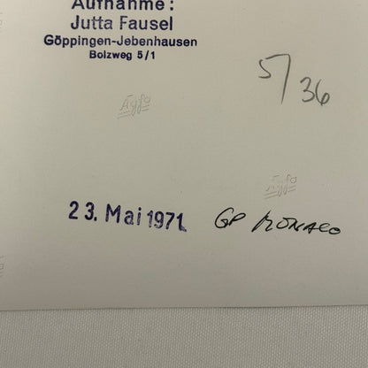 Vintage Racing Photo 1971 Monaco Grand Prix Race Driver Jacky Ickx Motorsport