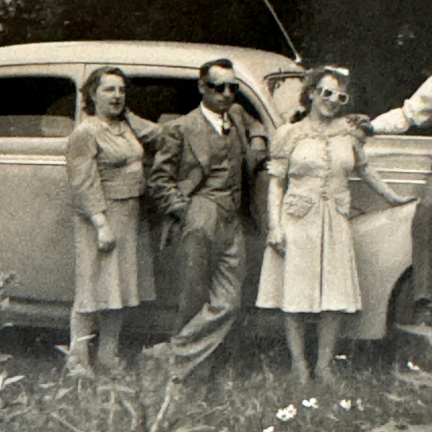 Vintage Photo Photograph Print People with Car Automobile