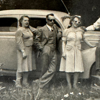 Vintage Photo Photograph Print People with Car Automobile