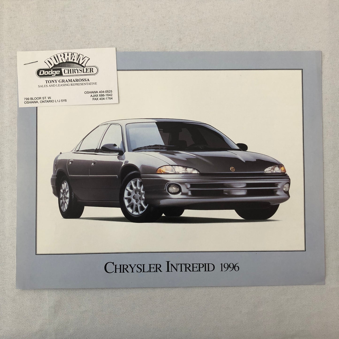 1996 Chrysler Intrepid Sales Sheet Brochure