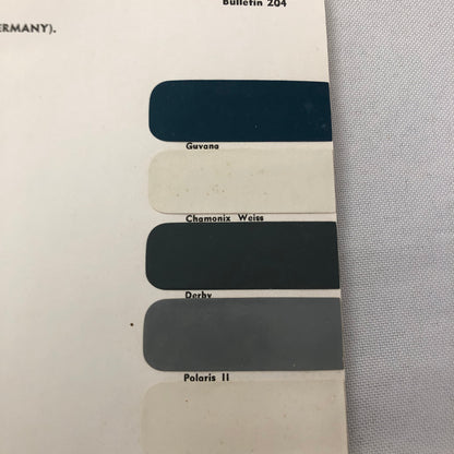 1966 BMW Dupont Paint Chip Color Sample Sheet