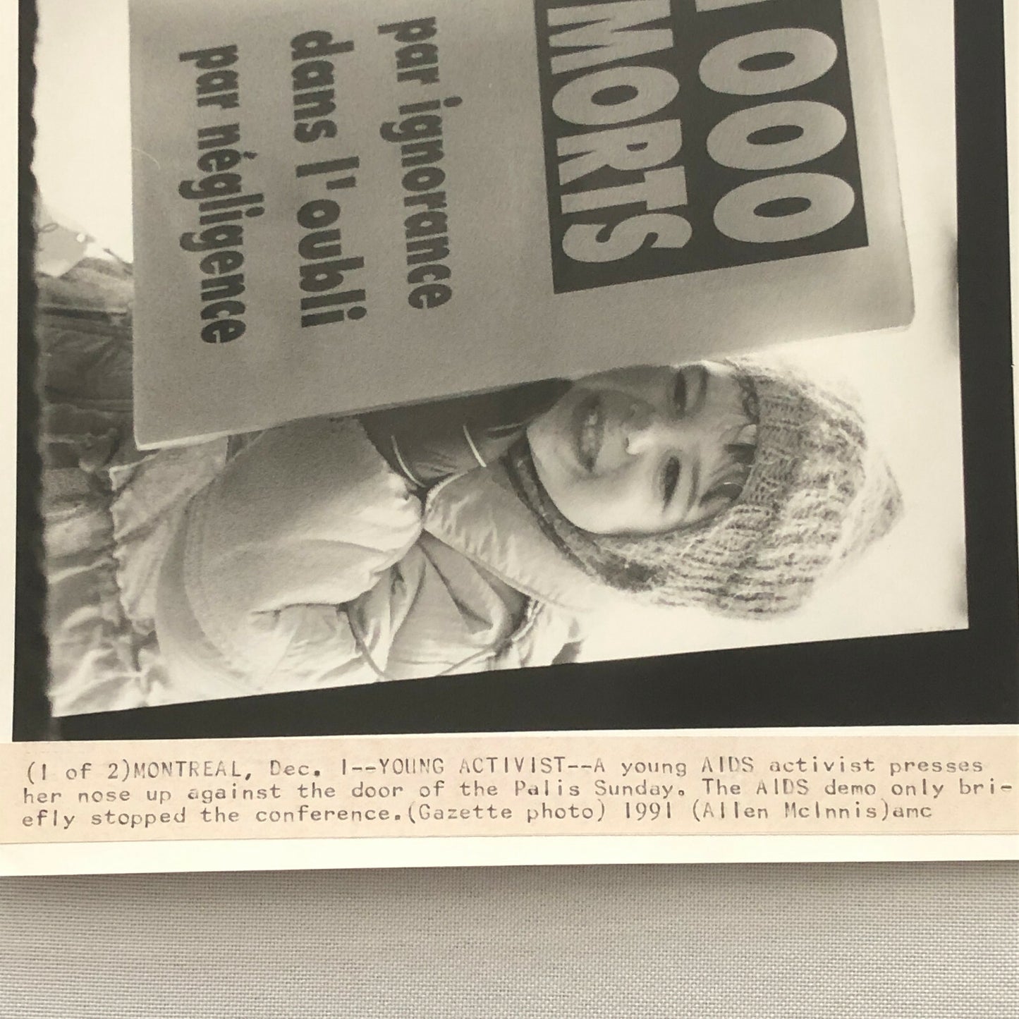 Vintage Press Photo Photograph Montreal Young AIDS Activist 1991 Montreal 