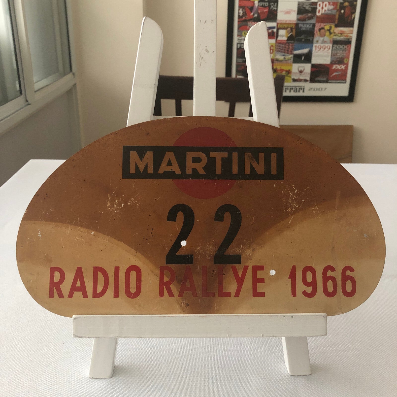 1966 Radio Rallye Car Rally Participant Plate w/ Martini Ad