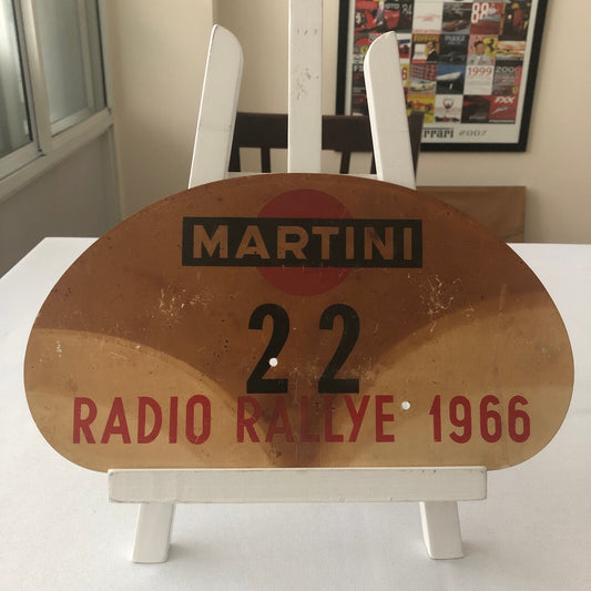 1966 Radio Rallye Car Rally Participant Plate w/ Martini Ad