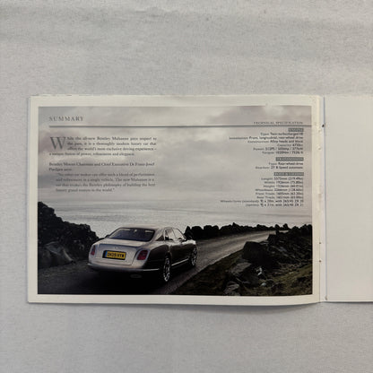 Bentley Mulsanne Car Press KIt Brochure with Photo CD