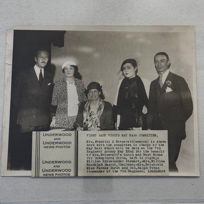 Press Photo Photograph First Lady Eleanor Roosevelt Charity Ball Underwood