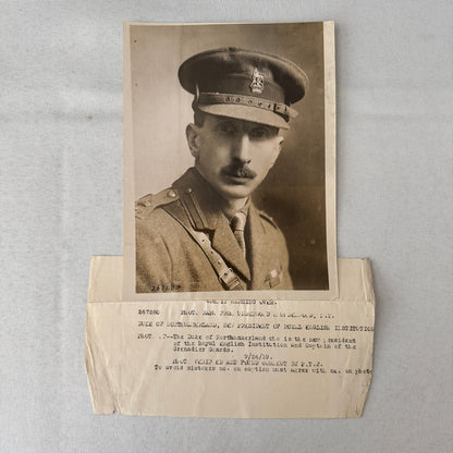Duke of Northumberland President Royal English Institution Press Photo 1919