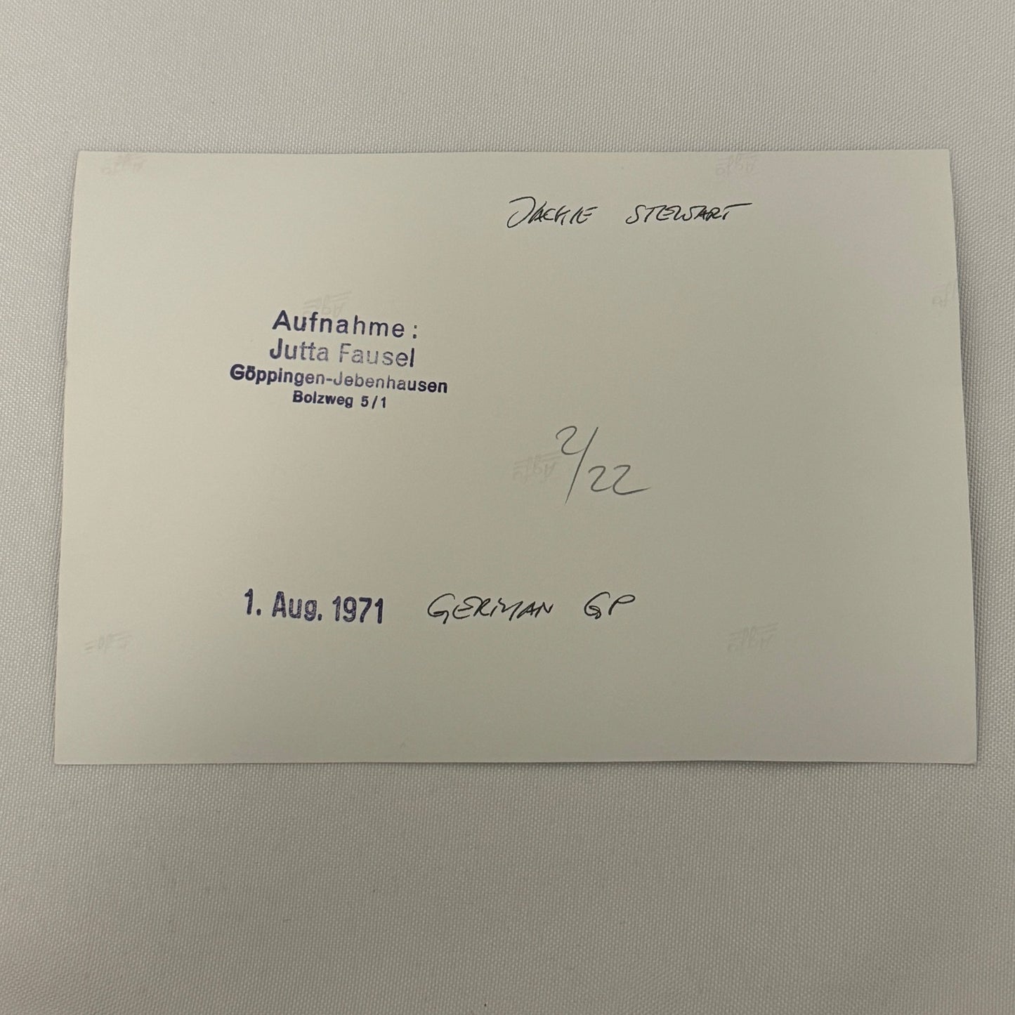 Vintage Racing Photo 1971 German Grand Prix Race Jackie Stewart Motorsport