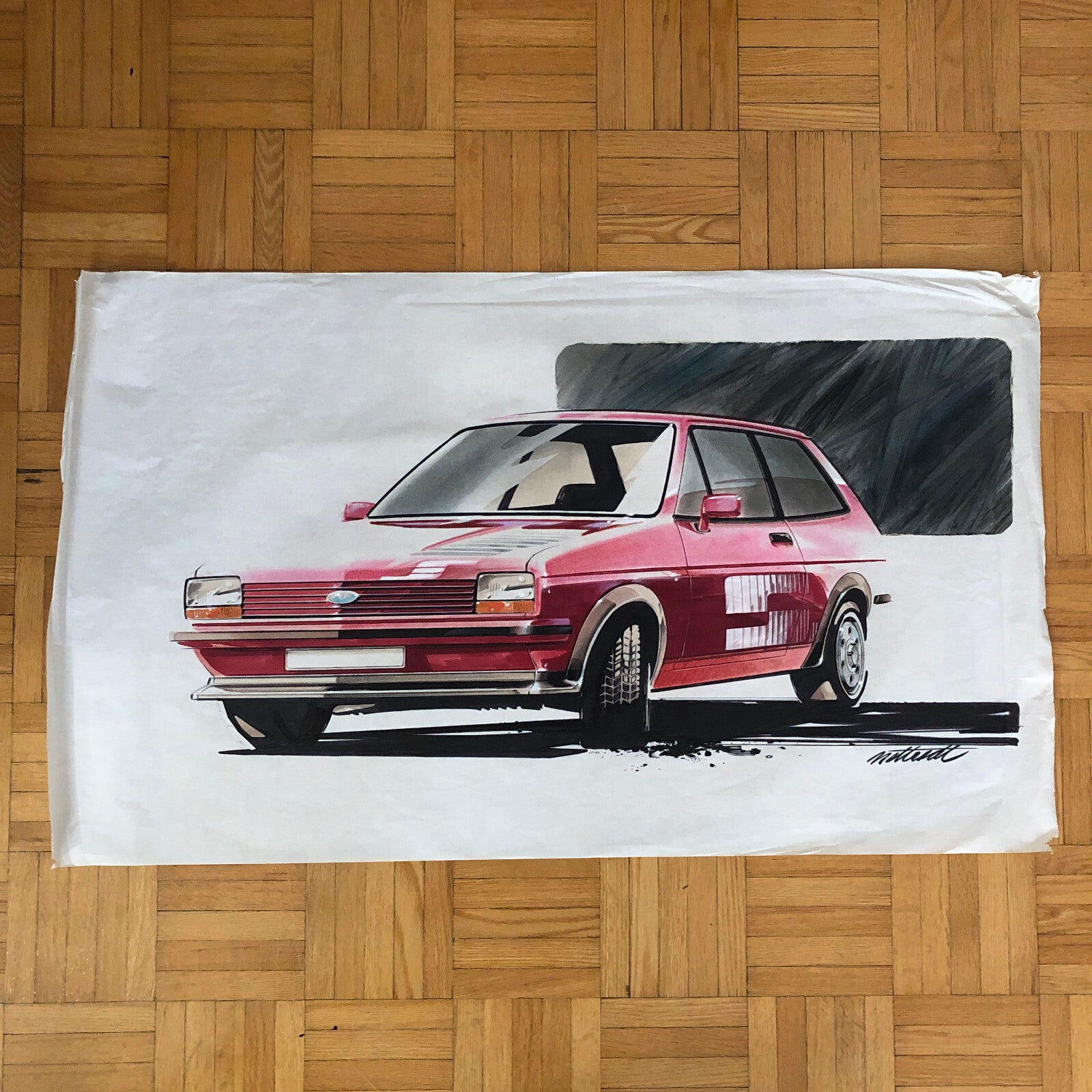 Car Styling Concept Illustration Art Drawing Sketch NOTTRODT Ford Fiesta S MK1
