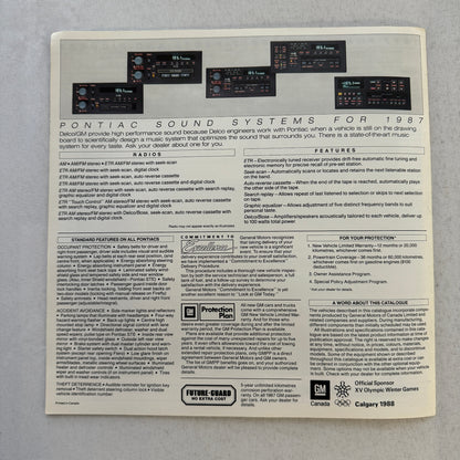 1987 Pontiac Car Sales Brochure Catalog Grand Am Acadian Sunbird Firefly