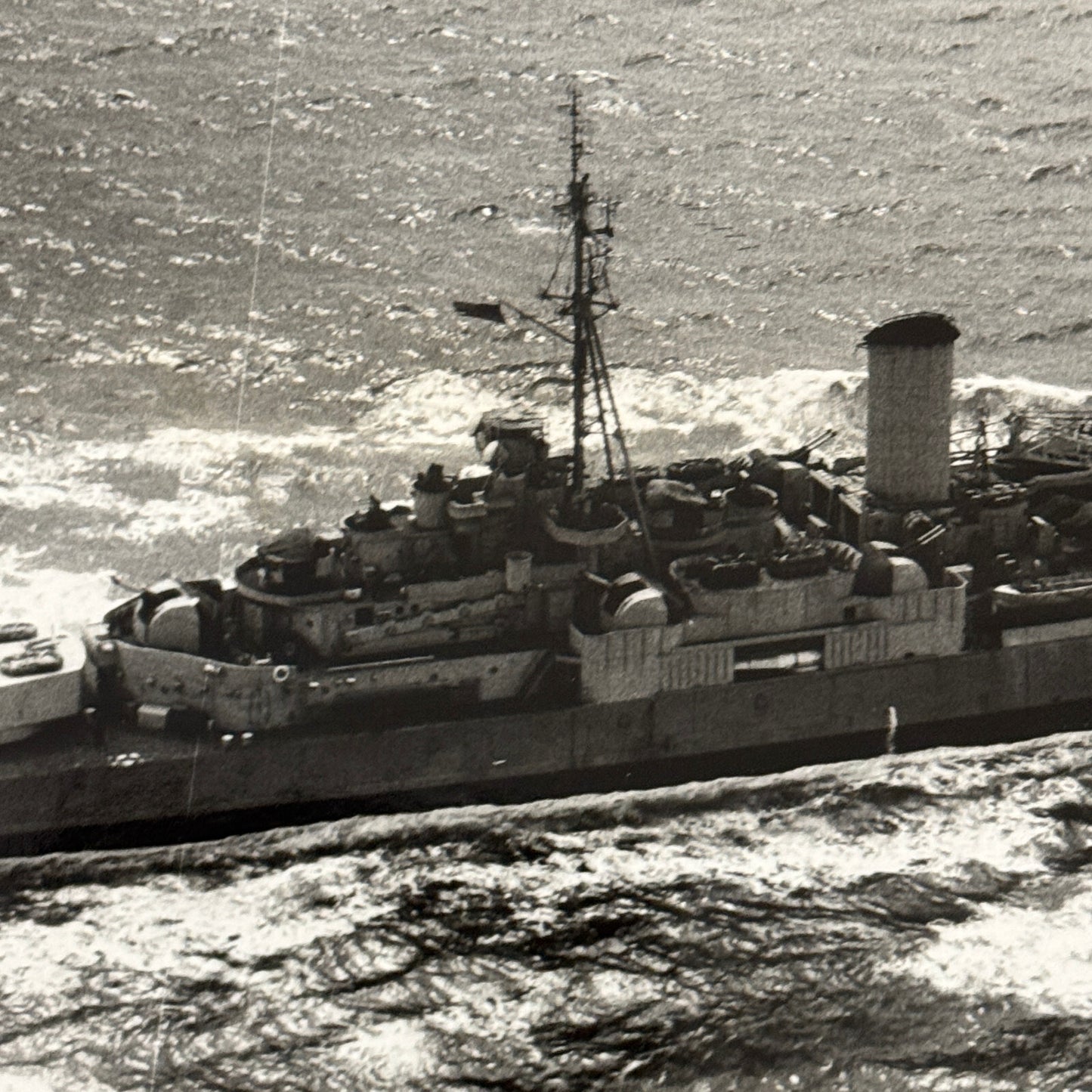 Royal Canadian Navy Military Ship Photo Photograph HMCS Ontario 1945 Vintage