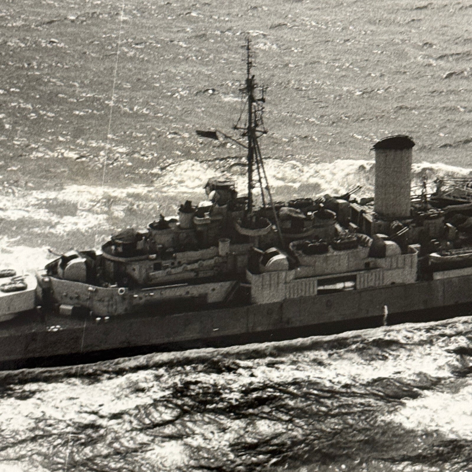 Royal Canadian Navy Military Ship Photo Photograph HMCS Ontario 1945 Vintage