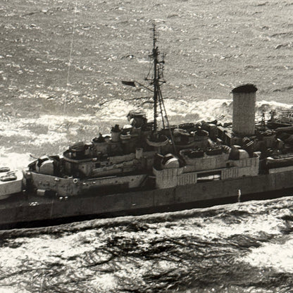 Royal Canadian Navy Military Ship Photo Photograph HMCS Ontario 1945 Vintage