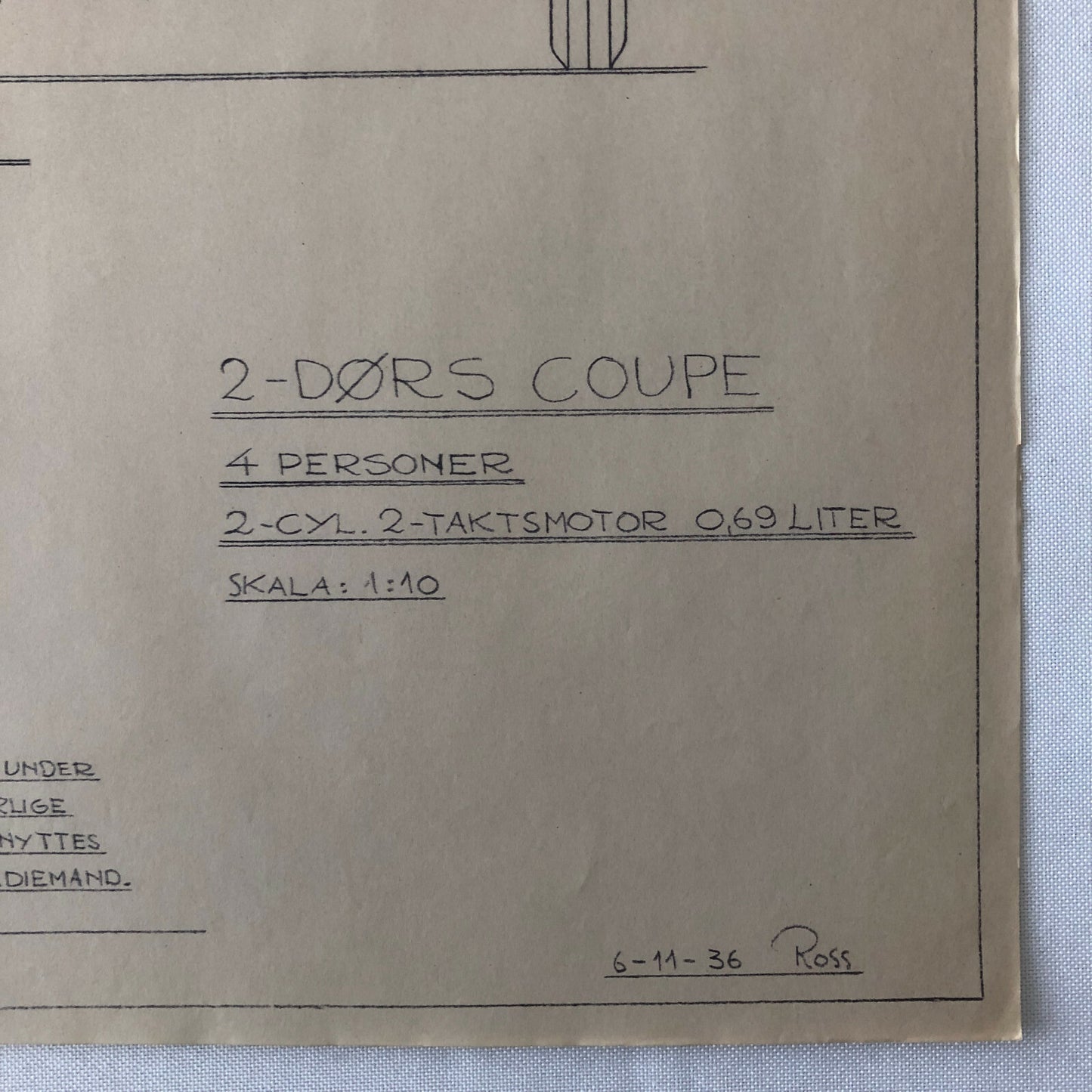 1936 Coachbuilder Car Design Blueprint Rendering Blue Print Streamline Coupe