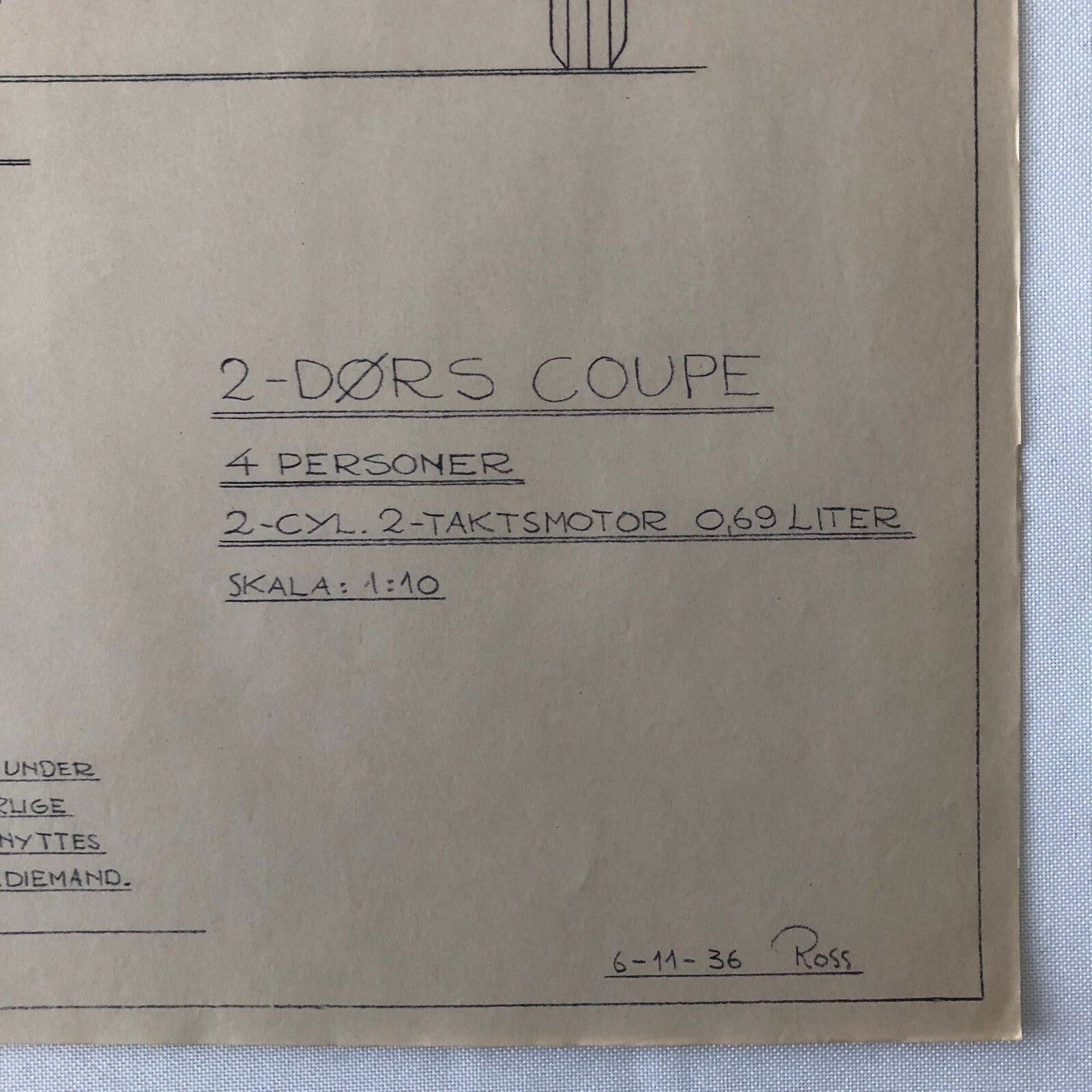 1936 Coachbuilder Car Design Blueprint Rendering Blue Print Streamline Coupe