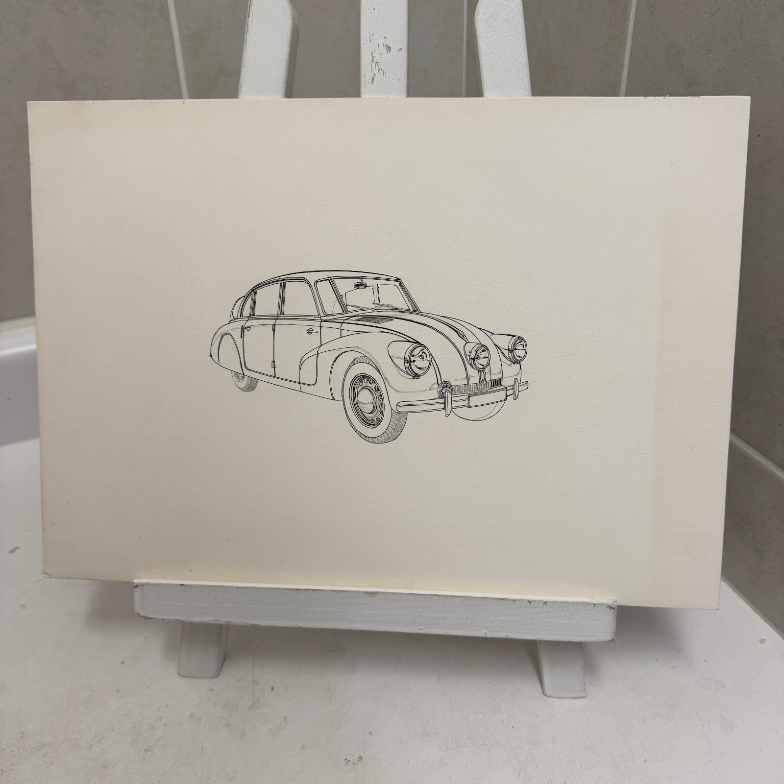 Vintage Tatra Car Automobile Illustration Art Drawing Hand Drawn Robert Preis