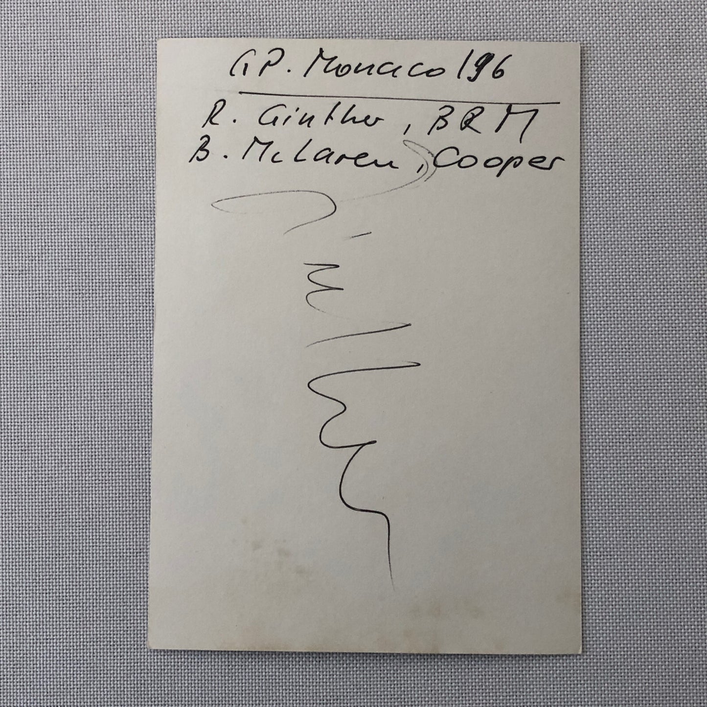 Vintage Racing Photo Photograph Monaco Grand Prix Bruce McLaren Richie Ginther