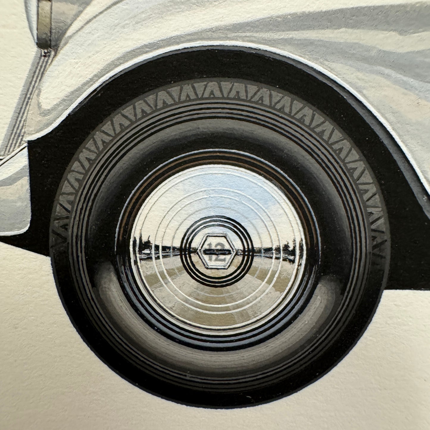 1933 Pierce Arrow Silver Arrow Car Illustration Art Drawing Hand Drawn