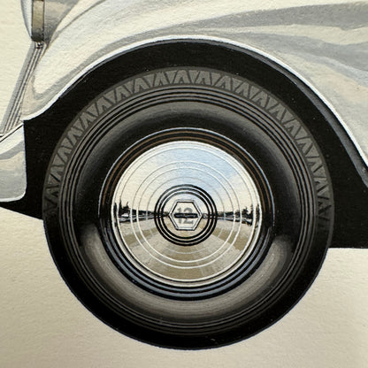 1933 Pierce Arrow Silver Arrow Car Illustration Art Drawing Hand Drawn