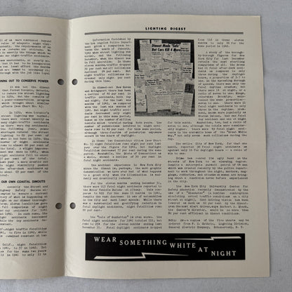 1943 General Electric Lighting Digest Newsletter Highway Lighting Ephemera