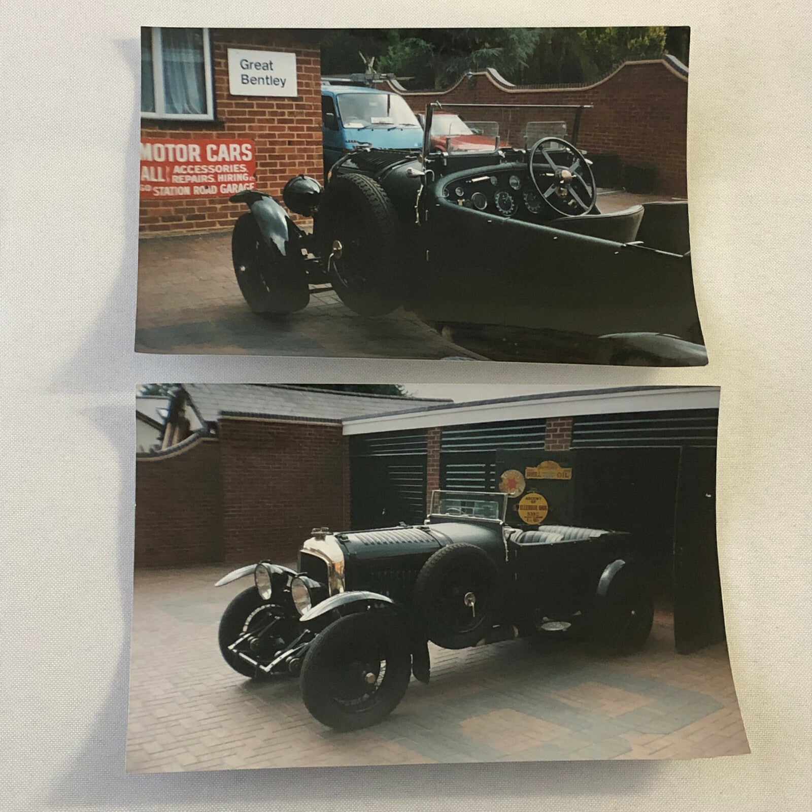 Vintage 1929 Bentley 4 1/2 Litre Car Photo Photograph Print Lot of 2