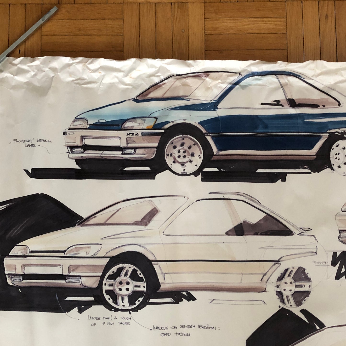 Styling Concept Automobile Illustration Art Drawing Sketch 1984 Ford Germany