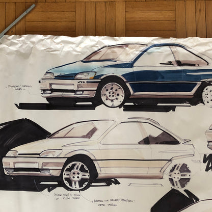 Styling Concept Automobile Illustration Art Drawing Sketch 1984 Ford Germany