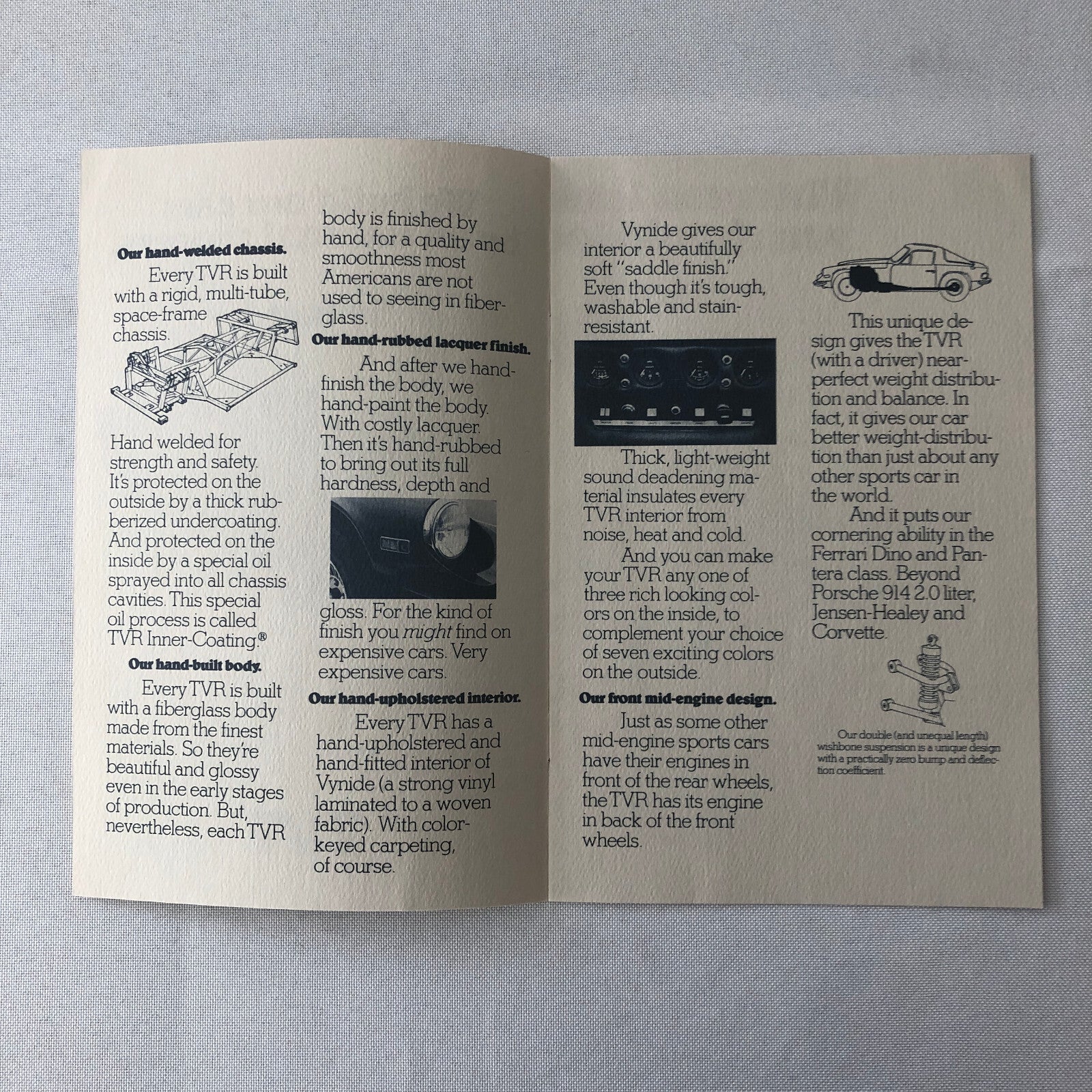 Vintage TVR Car Sales Brochure Catalog Advertising