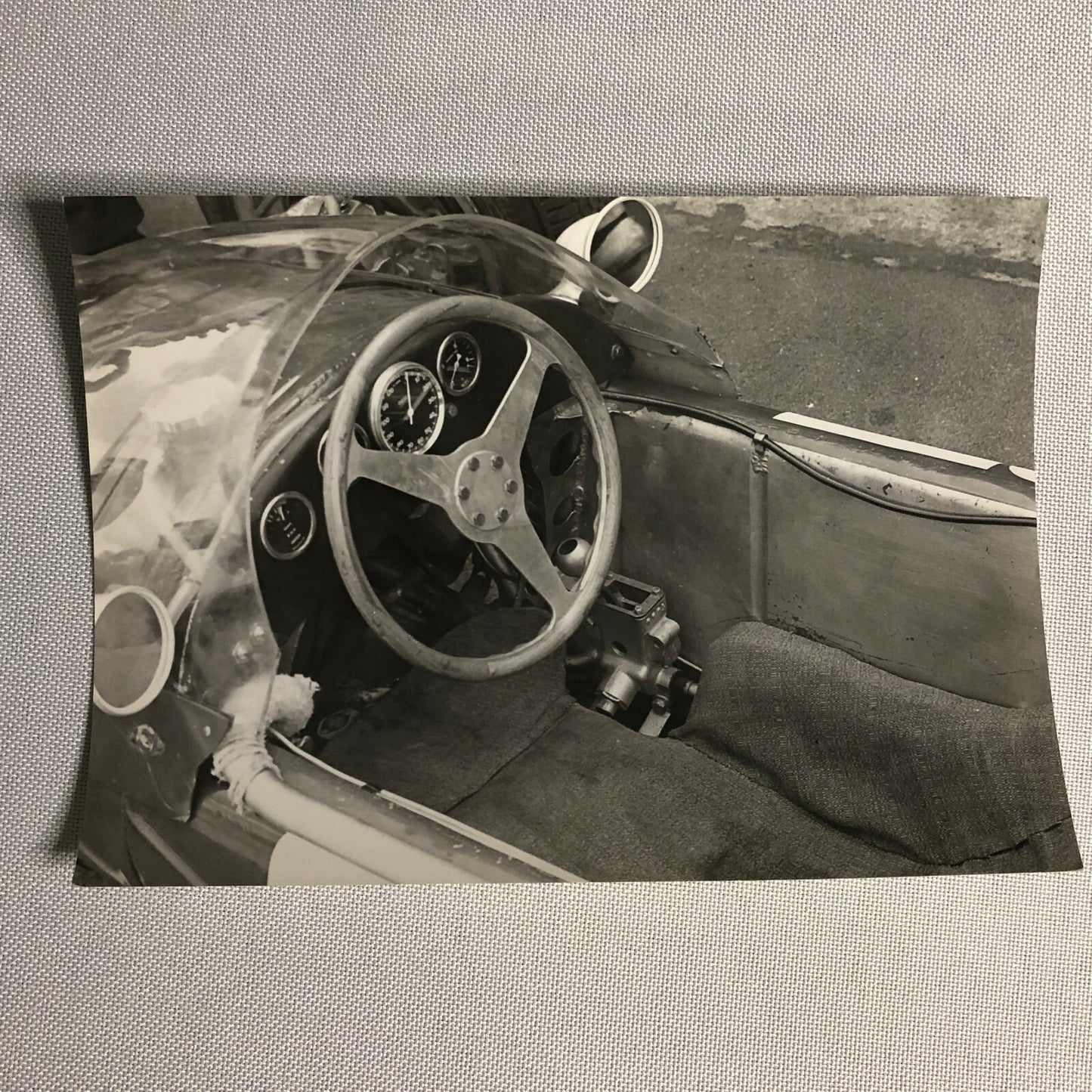 Vintage Racing Car Interior Photo Photograph Print 