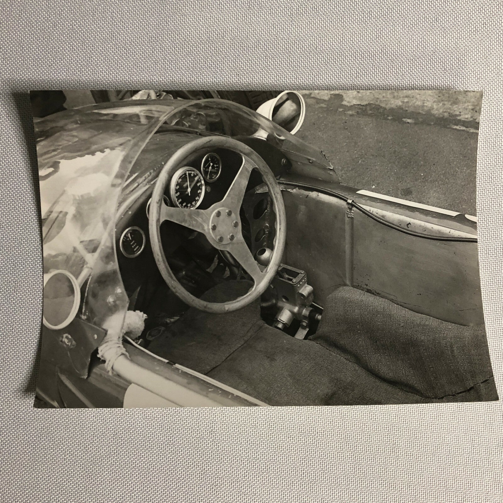 Vintage Racing Car Interior Photo Photograph Print 