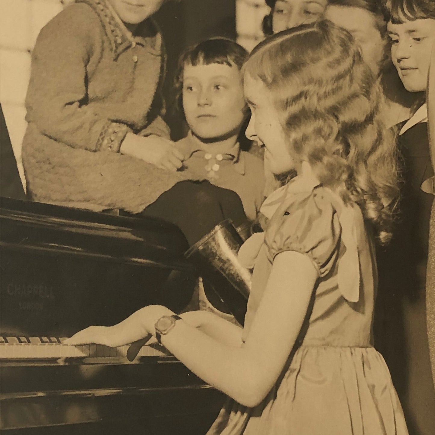 Vintage Press Photo photograph London Children Piano Recital Pianist Musician