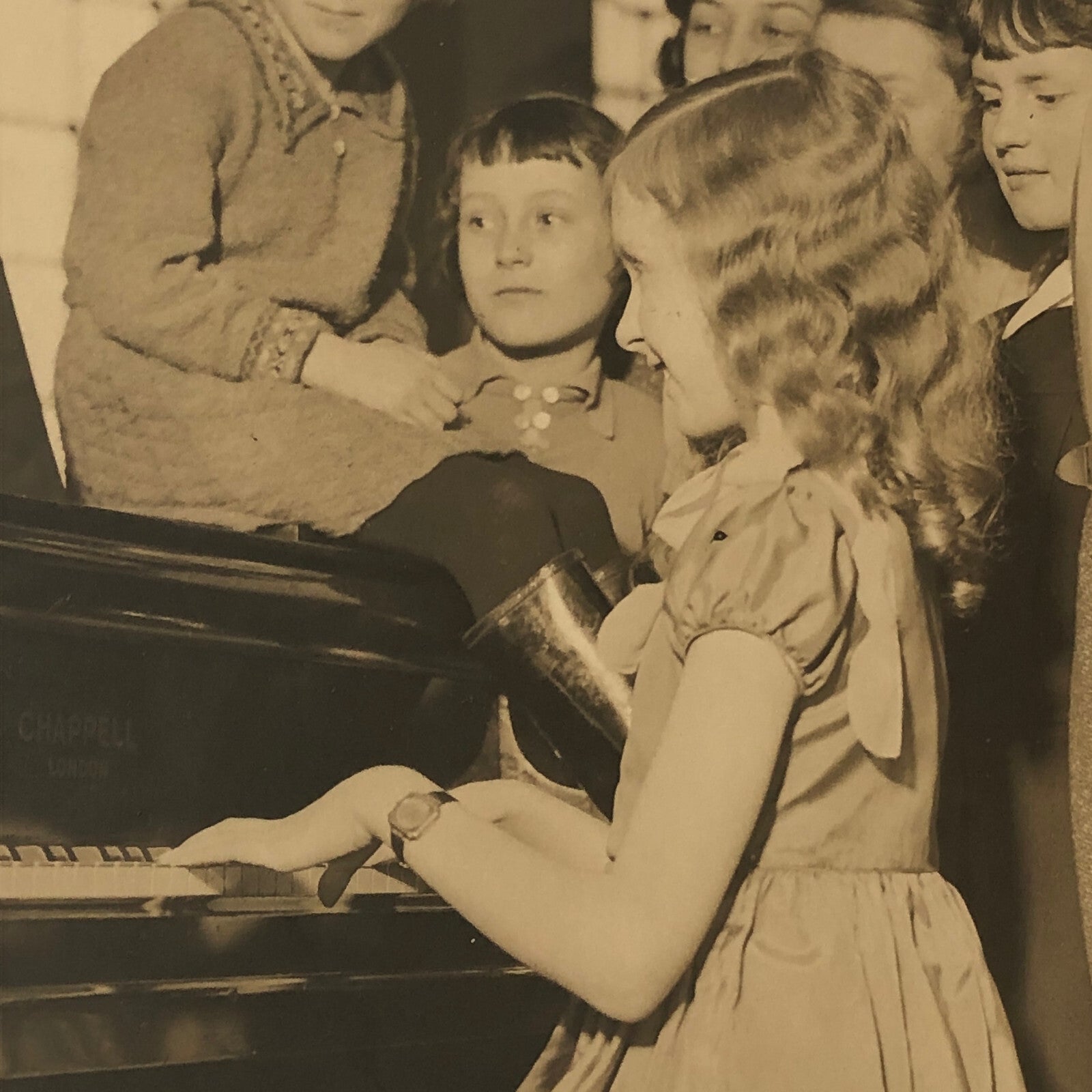 Vintage Press Photo photograph London Children Piano Recital Pianist Musician