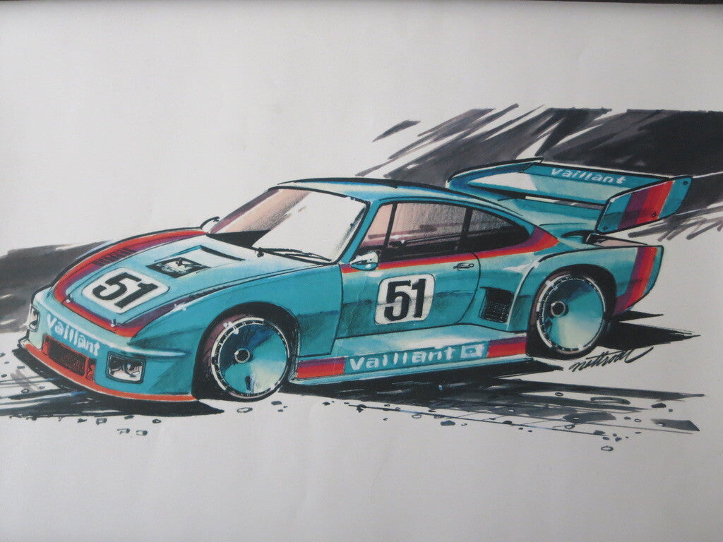 Porsche 935 Kremer Racing Design Sketch PRINT - Nottrodt Designer Vintage Art