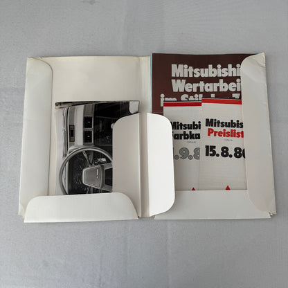 Vintage Mitsubishi Car Press Kit Photos Brochure Galant Lancer Turbo Colt GERMAN